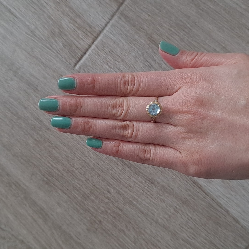 14K gold aquamarine ring - Picture 8 of 16